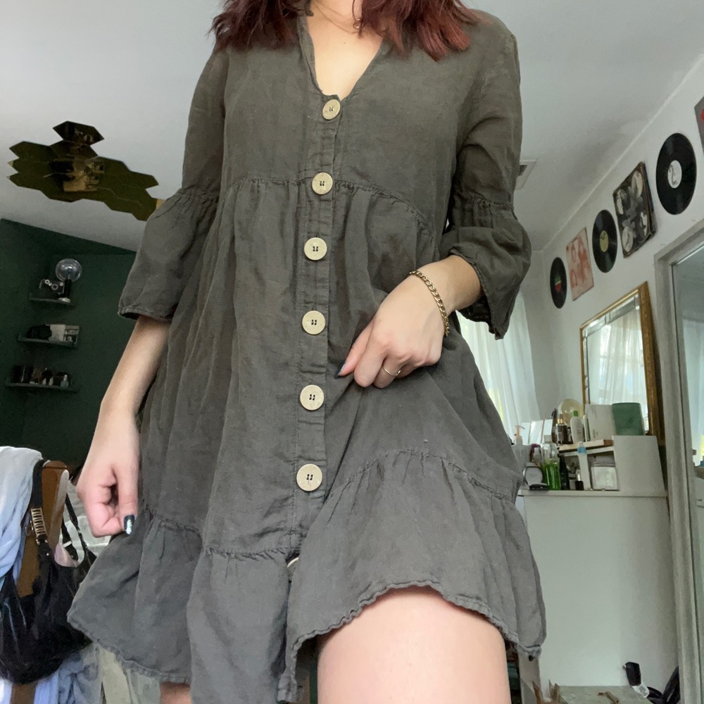 🌻COTTAGE CORE GREEN DRESS🌻
